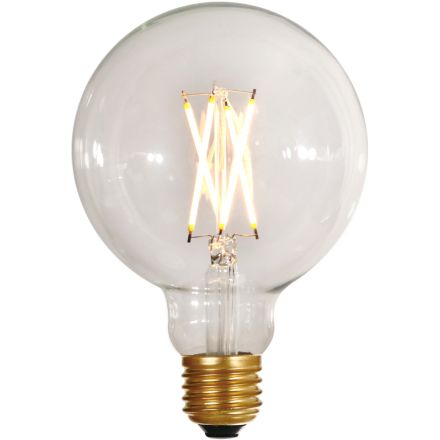 Globe G95 LED Filament Bulbs 6W E27 2700k 730lm Dimmable Clair