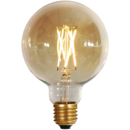Globe G95 LED Filament Bulbs 6W E27 2500k 600lm Dimmable Ambré