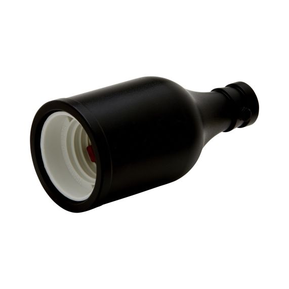 Douille culot E27 plastique noir lisse pour lampe avec cache