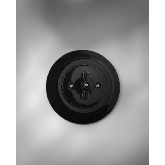 interrupteur porcelaine vintage noir